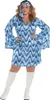 A woman wearing a disco costume and white boots, posing against a white background. Produktbild-Vorschau