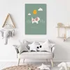 Leinwandbild spaziergang mit einem hund 60x90 cm Feeby blau Produktbild-Vorschau 2