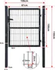 JOIEYOU Doppelstabmattenzaun Gartenzaun Tor Metall Produktbild-Vorschau 5