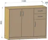 MATKAM Kommode 3D2S, B110xH85xT35cm, Sideboard mit 2 Produktbild-Vorschau 3