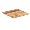 A square wooden tabletop with dimensions indicated by measurement lines and text. Produktbild-Vorschau