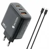 Siltcon® GaN USB-C Schnellladegerät 65W – 3 Ports mit 2m Produktbild-Vorschau 1