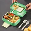 Brotdose Kinder mit 3 Fächern Edelstahl, Bento Lunch Box Produktbild-Vorschau 2