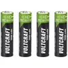 Four rechargeable AA batteries are lined up against a white background. Produktbild-Vorschau