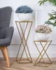 Howhomely Tabouret de fleurs en métal doré 70 cm - flower Voir les images du produit 7