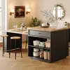 Îlot de cuisine extensible Flieks avec tiroirs et Voir les images du produit 3