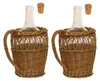 2 x 2L Flasche mit Weidenkorb Karaffe Glasflasche Produktbild-Vorschau 1