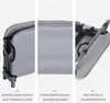 A collage of three close-up images of a gray pet bed, highlighting its features. Voir les images du produit