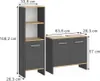 A diagram showing two pieces of bathroom furniture with dimensions indicated. Produktbild-Vorschau