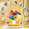 A collage of different flower building block sets and a main bouquet in a vase. Náhľad obrázku produktu