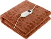 A folded orange electric blanket with a diamond pattern and a white controller attached. Produktbild-Vorschau