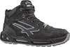 A black and gray high-top safety boot with a white background. Voir les images du produit