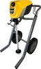 A yellow and gray airless paint sprayer on a stand with wheels, isolated on a white background. Náhľad obrázku produktu