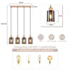 ZMH Lampe à suspendre 4 flammes en bois Lampe à suspendre Voir les images du produit 2