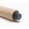 Close-up of a wooden rolling pin with measurement markings and a gray handle. Produktbild-Vorschau