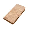 A light brown, textured phone case is shown against a white background. Produktbild-Vorschau