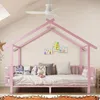 Merax Hausbett aus Metall 90x200cm, Jugendbett mit Produktbild-Vorschau 4