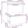 A line drawing of a white cabinet with dimensions labeled. Produktbild-Vorschau