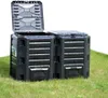 vidaXL Compostiera da giardino nera 800 L Anteprima dell’immagine prodotto 2