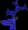 A close-up of a blue LED reindeer decoration against a black background. Náhled obrázku produktu