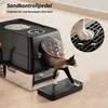 Katzentoilette XXL Edelstahl Katzenklo mit Deckel, Pedals & Produktbild-Vorschau 5