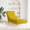 vidaXL Massage-Chaiselongue mit Nackenrolle Gelb Samt Produktbild-Vorschau 3