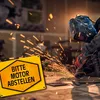 Bitte Motor abstellen Warn- und Hinweisschild in Gelb und Produktbild-Vorschau 5