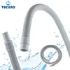A flexible grey hose with connectors, shown against a white background with water splashes. Produktbild-Vorschau