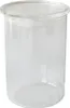 A clear glass jar with a lid. Voir les images du produit
