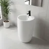 Lavabo freestanding rotondo in Vetroceramica bianco lucido Anteprima dell’immagine prodotto 2