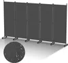 Paravent auf Rollen 5 teilig Anthrazit 284x181 cm Outdoor Produktbild-Vorschau 1