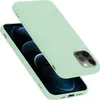 A light green phone case is shown from a diagonal angle, with the phone screen visible underneath. Voir les images du produit