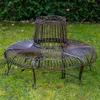 Gartenbank Set Bank Antik-Stil Garten Metall Eisen braun Produktbild-Vorschau 1