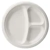 RyanPack Zuckerrohr Bagasse Teller 3 geteilt 26 cm Weiß – Produktbild-Vorschau 1