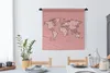 MuchoWow® Wandteppich Wandbehang Weltkarte - Rosa - Weiß - Produktbild-Vorschau 4