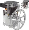 A close-up studio shot of an air compressor pump unit with a large fan attached. Voir les images du produit