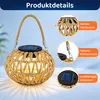 Solar Gartenlampe Boho Stil, handgewebte Rattan Solar Produktbild-Vorschau 3