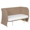A beige baby crib with a white mattress. Náhľad obrázku produktu