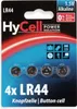 A package of four LR44 button cell batteries from HyCell. Anteprima dell’immagine prodotto