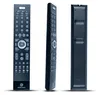 Three views of a black remote control against a white background. Produktbild-Vorschau