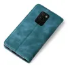 A teal flip cover phone case is shown from a diagonal top-down view against a white background. Produktbild-Vorschau