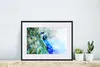 MuchoWow® Gerahmtes Poster Aquarell - Pfau - Blau 40x30 cm Produktbild-Vorschau 6