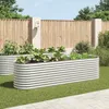 vidaXL Záhradný zvýšený záhon 320x80x81 cm Pozinkovaná oceľ Náhľad obrázku produktu 1