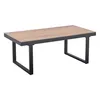 A rectangular coffee table with a wood-grain top and black metal legs, shown against a white background. Anteprima dell’immagine prodotto