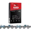 A product package for a chainsaw chain, with a sample of the chain shown below. Produktbild-Vorschau