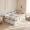 Letto imbottito UnboxG 90×200 cm in bianco, tessuto teddy - Anteprima dell’immagine prodotto 3