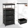 A product image showing a black fabric drawer unit with dimensions indicated by text and lines. Náhled obrázku produktu