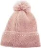Bommelmütze mit Perlen bestickt Strickmütze mit Innenfutter Produktbild-Vorschau 1