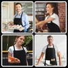 Küchenschürze Schwarz Mit Tasche – Wasserdichte Gastronomie Produktbild-Vorschau 4