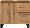 A product shot of a wooden bathroom cabinet with drawers and a door, set against a white background. Podgląd zdjęcia produktu